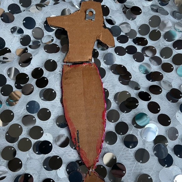 handcrafted wall plaque mixed media mermaid Victorian butterfly - Picture 3 of 6